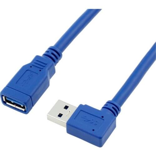 USB Extension Cable USB 3.0 Right / Left 90 Degree Right Angle Cable Male To Female Adapter Cord USB Cables