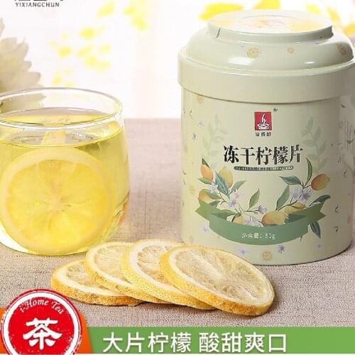 Freeze dried lemon slices dry lemon slices soak water herbal tea make tea Freeze dried fruit tea can be used with honey
