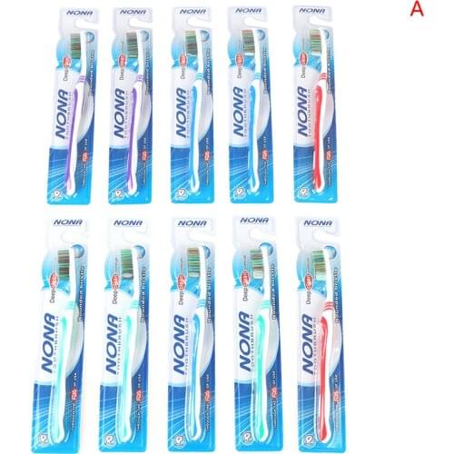 10PC Toothbrush Whiten Tooth Super Hard Bristles Cross Remove Tongue Plaque New