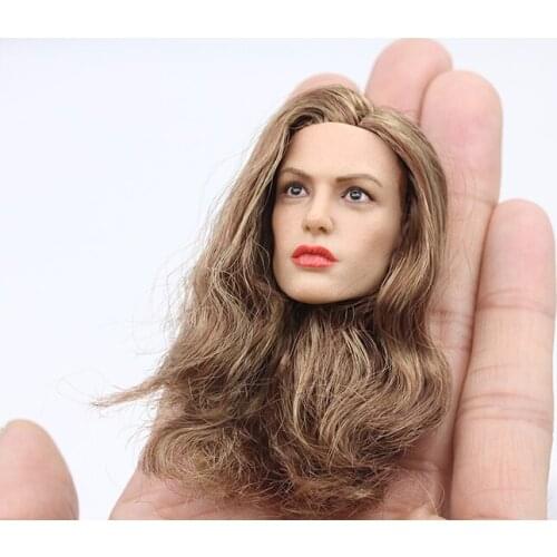 1/6 Angelina Jolie Blond Hair Beauty Female Head Sculpt Head Carving Fit 12'' Pale Skin Body TBLeague
