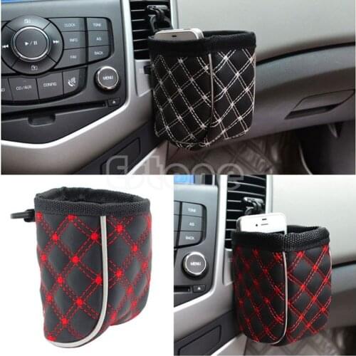 1PC Car Air Vent Mobile Phone Mesh Holder Pocket Debris Storage Organizer Pouch Bag
