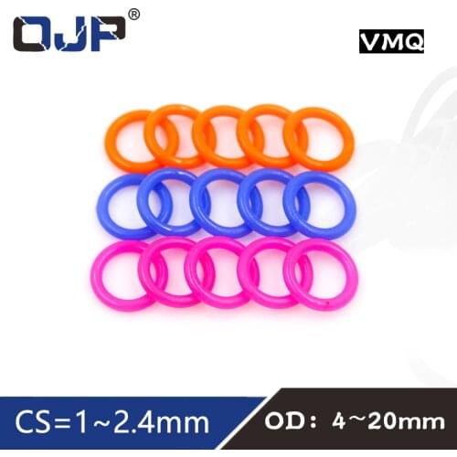 10PCS / bag multicolor thickness CS1/1.5/1.9/2.4mm silicone rubber O-ring silicone / VMQ rubber gasket O ring Sealing ring