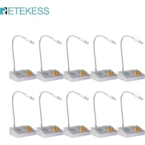 10Pcs RETEKESS TW103 2W Dual Way Window Counter Intercom System For Restaurant Bank Pharmacy Dining Hall Voice Speak