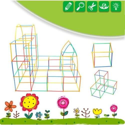 100pcs Straw Constructor Kit Stem Construction Fort Building Activity Toy