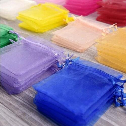 25pcs Sheer Transparent Chiffon big Organza Bags Christmas Halloween Wedding Birthday Party Candy Gift Boxes Packaging Bags 5z