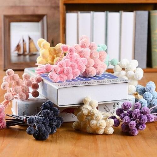 Forever Gold Orbs Flower Head Decorative Preserved Flowers Ball,Natural Fresh Eternell Craspedia Bouquets Home Decoration Salon