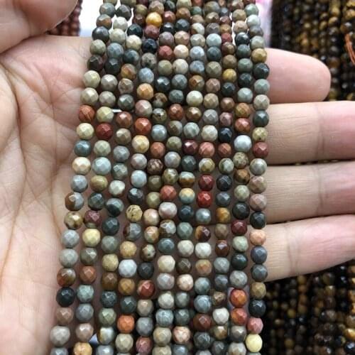 Natural Silvers Leaf Jaspe r Faceted Stone Beads 4mm 6mm 8mm 10mm 12mm Gem stone Faceted Loose beads,1of 15"strand