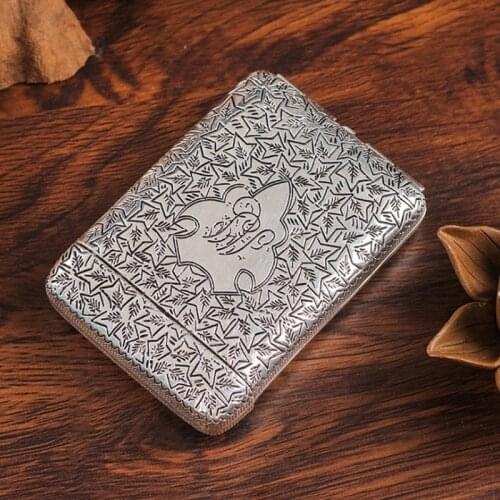 Hold 14 Cigarette Peaky Blinders Cigarette Case Retro Portable Metal Cigarette Case Hand Carved Mens Cigarette Boxes