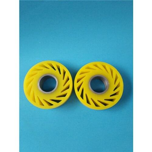 Carton Machinery Parts Paper Feeding Rubber Wheel Semi-Automatic Line Touching Machine Polyurethane Yellow Wheel 98*35*30