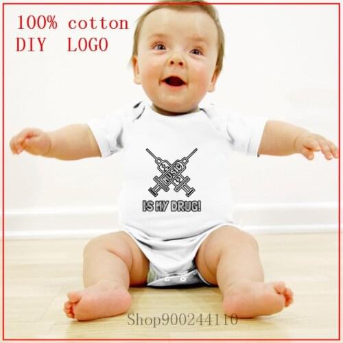 Music Is My Drug - Love Music 2020 Brand New Newborn Baby Girl Boy Bodysuit baby Solid Jumpsuit short Sleeve cotton Outfits