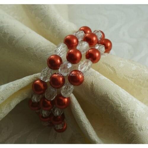 Red pearl napkin ring, wedding,plastic decoration napkin holder