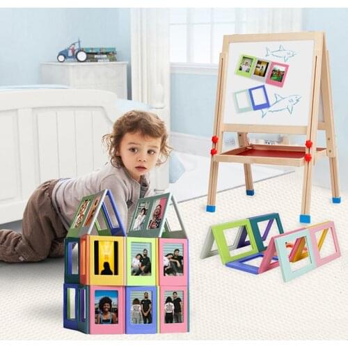 Magnetic Photo Frame For Fujifilm Colorful Double Sided Baby Funny toys Magnetic Fridge Picture Magnets Childrens Artwork Frame