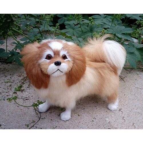 Simulation cute beautiful 30x7x25cm model polyethylene&furs dog model home decoration props ,model gift d386