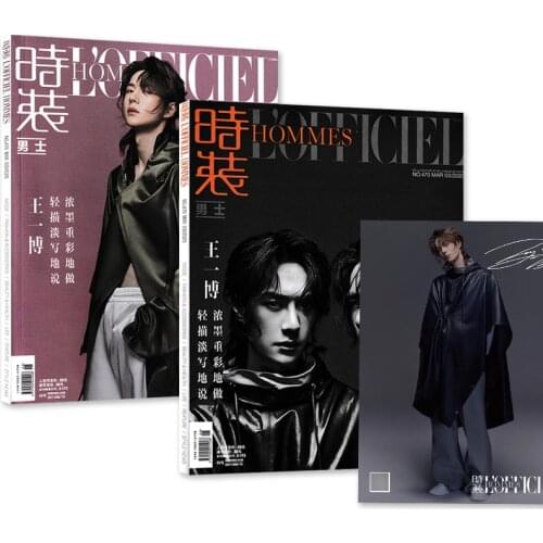 Wang Yibo Fashion Mens Magazine Figure Photo Album Painting Art Book with Signed Poster
