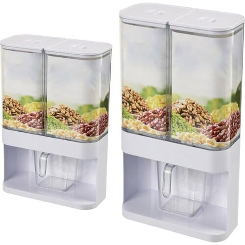Wall Mounted Rice Dispenser Grain Storage Box Dry Food Container Organizer Kitchen Accessories Tools 3000/4000ml sweetie