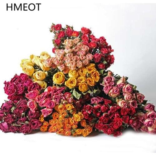 Natural Air-dried Eternal Flower Rose Bouquet Dried Flower Literary Home Decor Wedding Flower Photography Backdrop DIY Wholesale