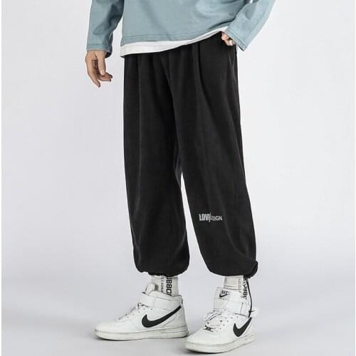 Spring New Simple Korean Version of The Trend Letter Beam Foot Tooling Old Loose Casual Pants Mens Thin Straight Wide Leg Pants