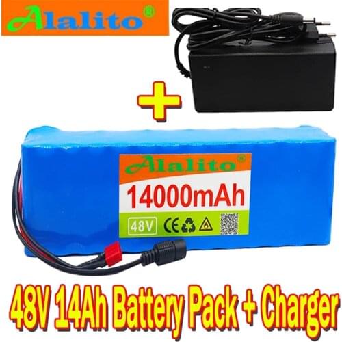 NEW 48V14Ah 1000w 13S3P 48V Lithium ion Battery Pack For 54.6v E-bike Electric bicycle Scooter with BMS+Charger