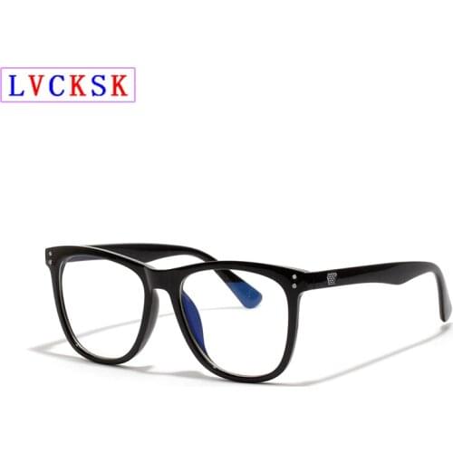 Blue Light Blocking Glasses Women Men Large Frame Retro Transparent Eyeglasses Rivets Design Myopia Reading Glasses Frame N5
