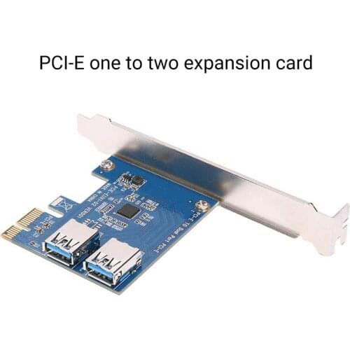 PCI-E Expansion Card 2 Ports Super Speed USB 3.0 HUB Controller Adapter Riser Cards For Bitcoin Mining Device Miner Antminer