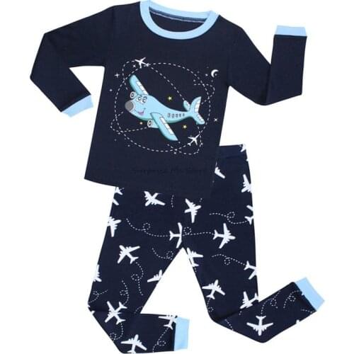 Pajamas for Children Nightwear kids Airplane pyjama sets Boys Cartoon Animal Sleepwear Baby Girls toddlers cotton Clothes 2T-8T