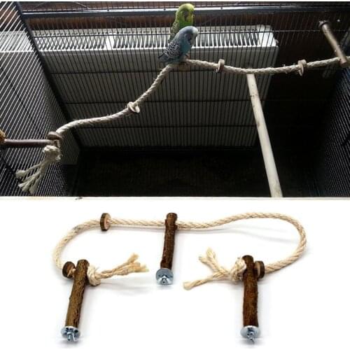 Pet Bird Parrot Cockatiel Stand Frame Parakeet Cage Ladder Climbing Hammock Wood Parrot stand