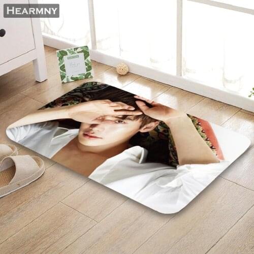 Custom Lee Jong Suk Doormat Floor/Bath/Kitchen/Beach Mat Flannel Sponge Fabric 3D Printed Shaggy Decoration For Bedroom