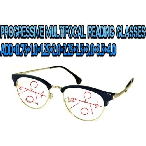 Progressive Multifocal Anti Blu Light Reading Glasses Black Frame Men Women High Quality +1.0 +1.5 +1.75 +2.0 +2.5 +3 +3.5 +4