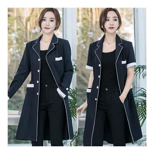 Beauty Salon Work Wear High quality Spa Uniforms Tattooist Work clothing Lab Coat Summer Purple Long Sleeve Scrubs Uniform New