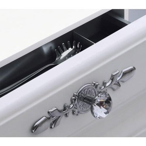 Luxury Metal Texture Diamond Crystal Handles Shoebox Cabinet Handle Closet Door Drawer Knobs Wardrobe Pulls Pullers With Screws