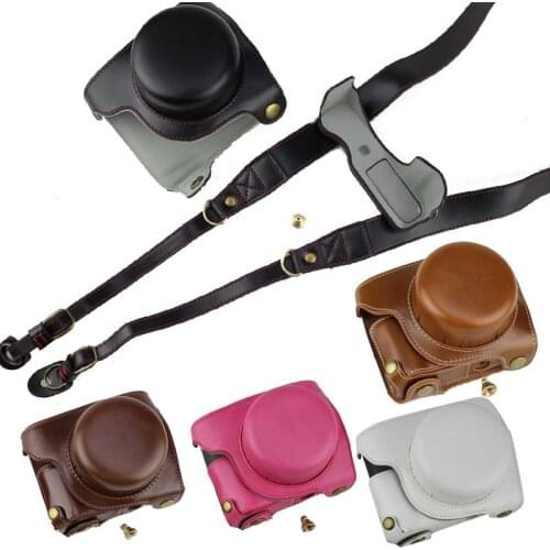 Luxury PU Leather Camera Case For Panasonic LUMIX GF10 12-32mm Lens Digital Camera Bag Cover With Battery Opening