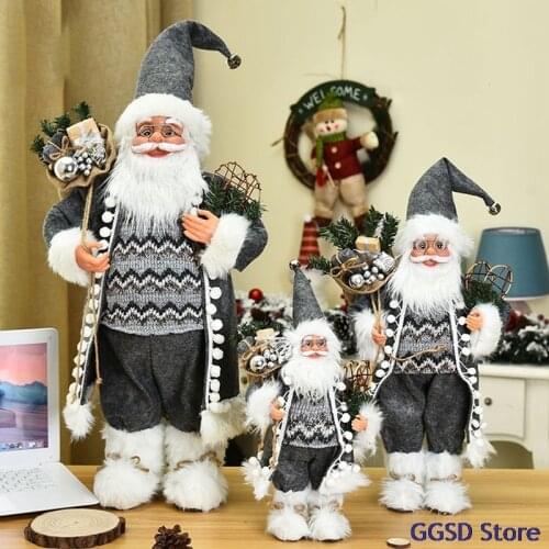 Christmas Decoration 30-60cm Large Santa Claus Doll Christmas Tree Ornament New Year Home Party Decoration Kids Gifts Navidad