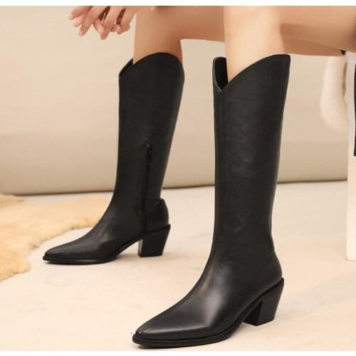 Womens Mid Calf Boots Winter Footwear Boots-Women Sexy Thigh High Heels High Sexy Round Toe Zipper Female Shoes 2021 Over-the