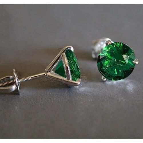 Fashion colorful zircon earring wedding party engagement for women jewelry gift Push-back Geometric earring 2019 NEW