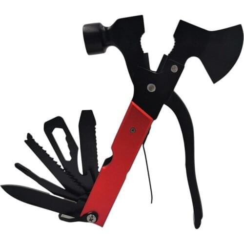 Folding Mini Knife Saw Screwdrivers Multifunctional Ax Outdoor Hammer Multitool 11 in 1
