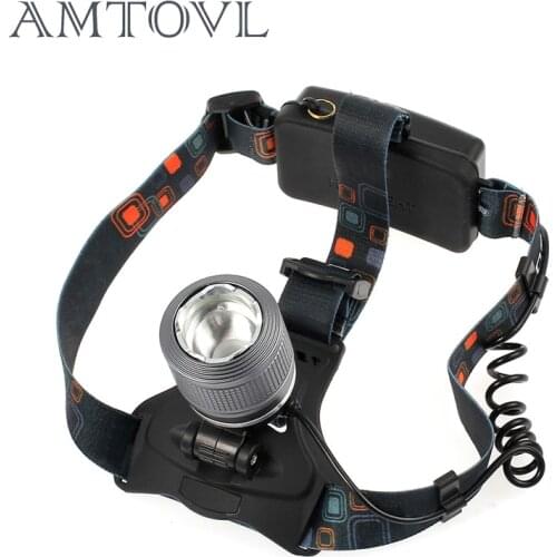 AMTOVL LED Headlight 6000 Lumen Headlamp T6 Head Lamp Power Flashlight Torch Head Light Best For Camping/fishing Night Outdoors