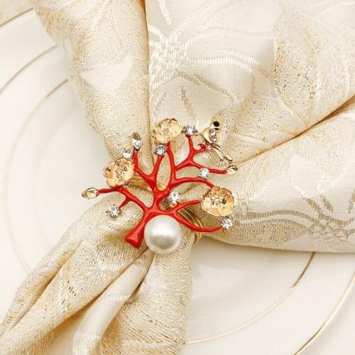 100/PCS new 2019 Christmas hotel supplies magpie napkin clasp napkin ring Surface process plating