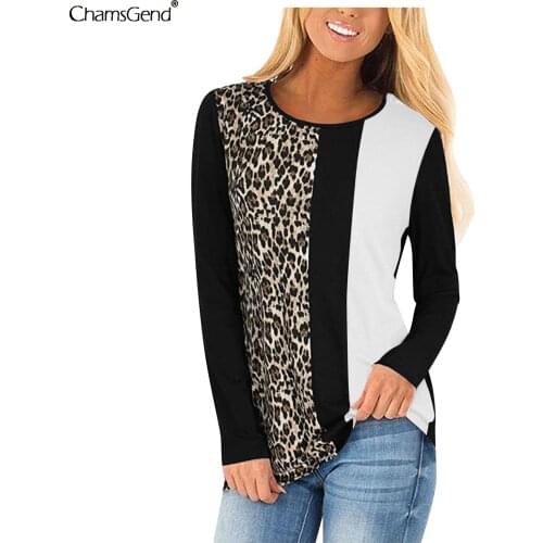 Women Long Sleeve Leopard Print T Shirt 2021 New Autumn Casual Loose O-Neck T-shirts Fashion Female Tees Plus Size Ropa Mujer