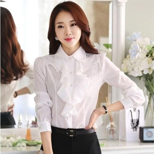 Fashion Women Spring Shirts Chiffon Tops And Blouses Office Tops Casual Long Sleeve Shirts Work clothes 2021