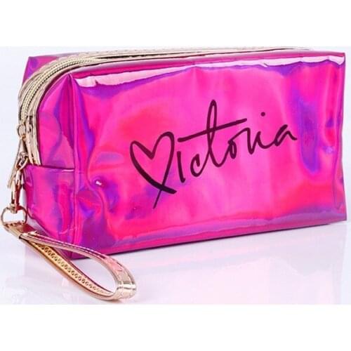 Female Waterproof Jelly Bag PVC Cosmetic Bag for Female Makeup Bag Toiletry Bag Makeup Box TPU Laser Deisgn Letters Travel Bag