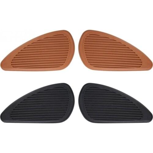 2Pcs Anti-Slip Traction Pad Gas Fuel Tank Stickers Protector for Retro Motorcycle 2 Colors Tank Traction Pad Moto Accessories
