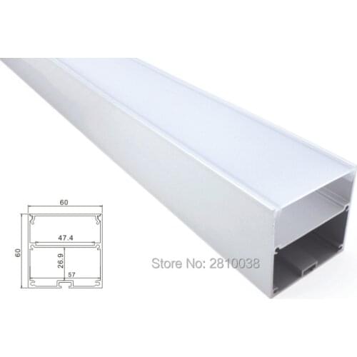 30 X 2M Sets/Lot 6000 series led light profile Large square type aluminium led channel housing for suspending light