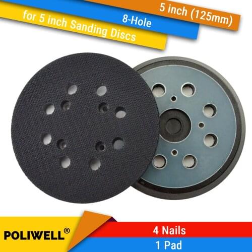 5 Inch 125mm 8-Hole Black 4 Nails Back-up Sanding Pads for Sanding Discs fits Angle Grinder Sander Polisher Tools Accessories