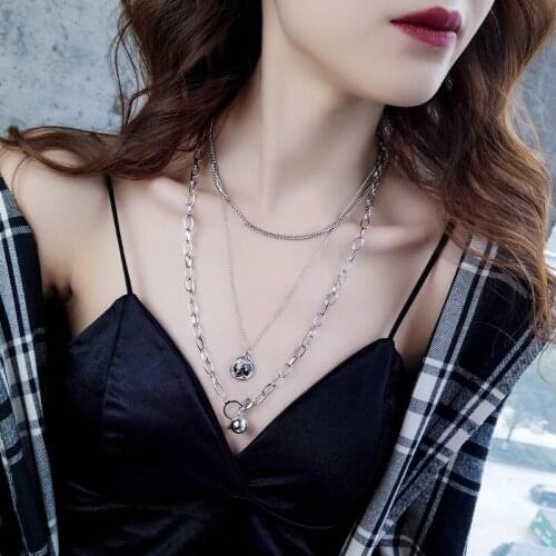 American cool wind vogue is recreational metallic ball coin is folded wear web celebrity necklace ways temperament necklace