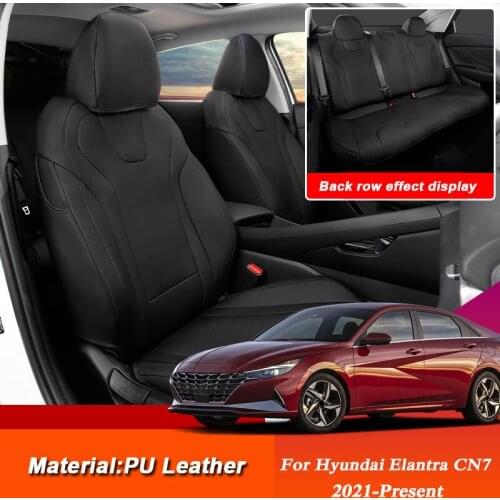 Car Styling For Hyundai Elantra CN7 2021-Present PU Leather Auto Seat Cover Mat Pad Water-Proof Internal Accessories