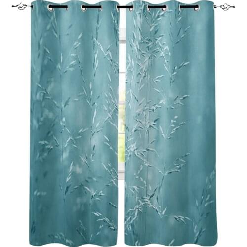 Turquoise Bright Plant Window Curtains Living Room Kitchen Curtains Modern Home Decor Bedroom Treatment Drapes