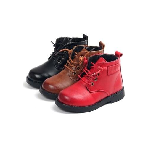 Childrens Boots Childrens Shoes Winter girls boys leather snow boots wholesale hot new 2018 warm plush fashion boots cheap