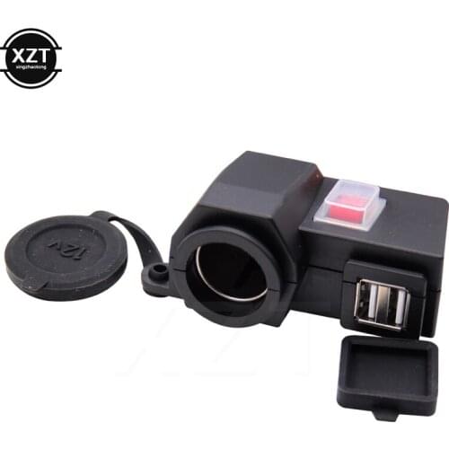 Dual USB Power Port Motorcycle Car Charger DC 12-24V Waterproof Motorcycle Lighter Charger