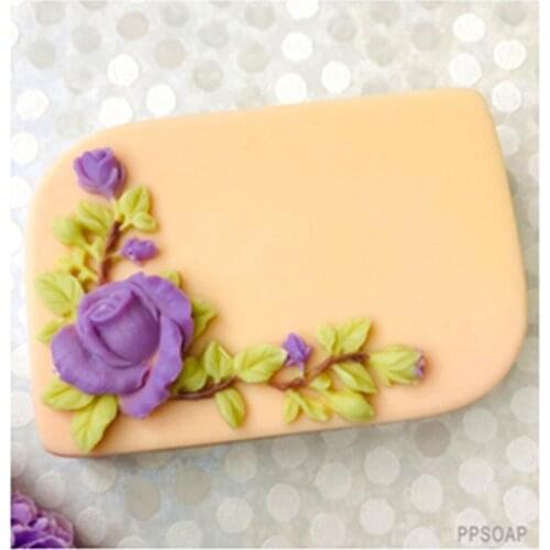 HC0165 PRZY Silicone Mold flower rose Soap Molds Silicone Fondant Mould Rose vine Clay Resin Gypsum Chocolate Candle Mold