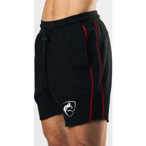 Cotton Running Sport Shorts Men Gym Fitness Training Bermuda Male Bodybuilding Print Short Pants Summer Jogging Workout Bottoms